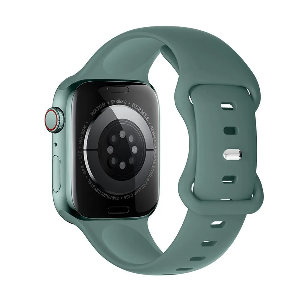 [6931474792792] Hoco Apple Watch 42 / 44 / 45 / 49 mm. Flexible Series Classic Sports Silicone Strap - Pine Green