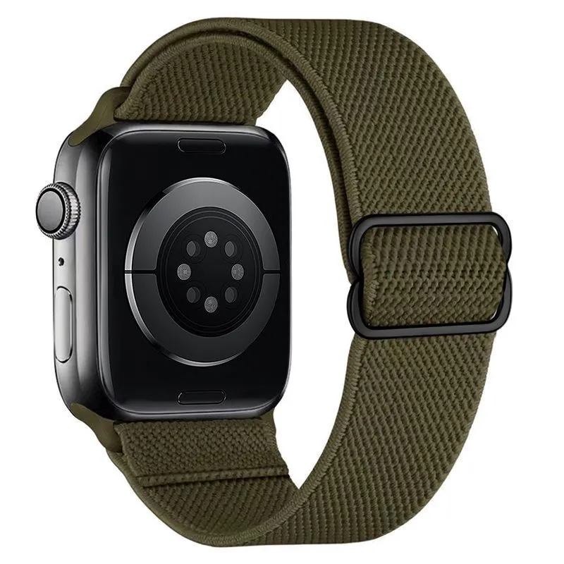 [6931474786753] HOCO Apple Watch 42 / 44 / 45 49 mm Fashion Series Elastic Nylon Strap - Olive Green