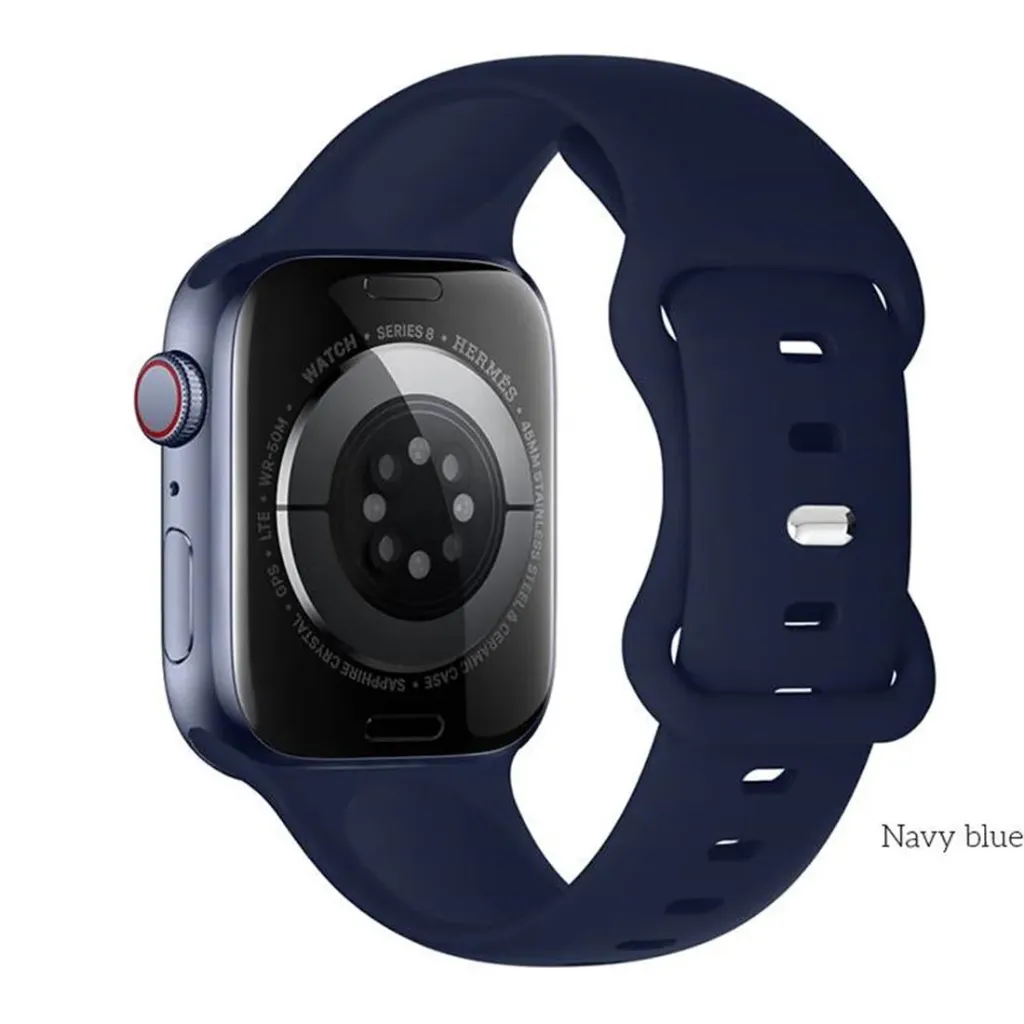 [10014878] Hoco Apple Watch 38 / 40 / 41 mm. Flexible Series Classic Sports Silicone Strap - Navy Blue