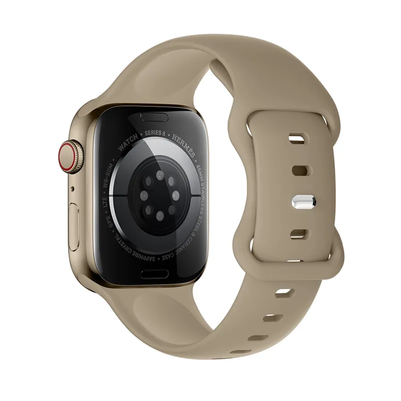[10014874] Hoco Apple Watch 38 / 40 / 41 mm. Flexible Series Classic Sports Silicone Strap - Star Color Off White