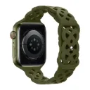 Hoco Apple Watch 38 / 40 / 41 mm. Flexible Series Rhombus Hollow Silicone Strap - Olive Green