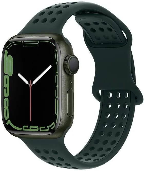 [10014790] Hoco Apple Watch 38 / 40 / 41 mm. Flexible Series Honeycomb Silicone Strap - Olive Green