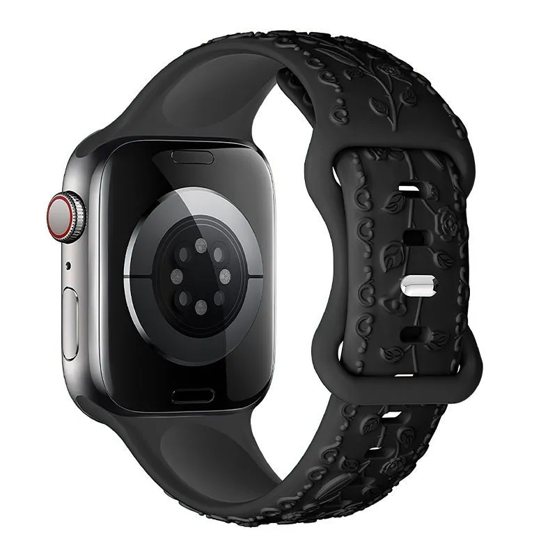 [10015844] Hoco Flexible series 3D Solid Color Silicone Strap 38/40/41 mm - Black