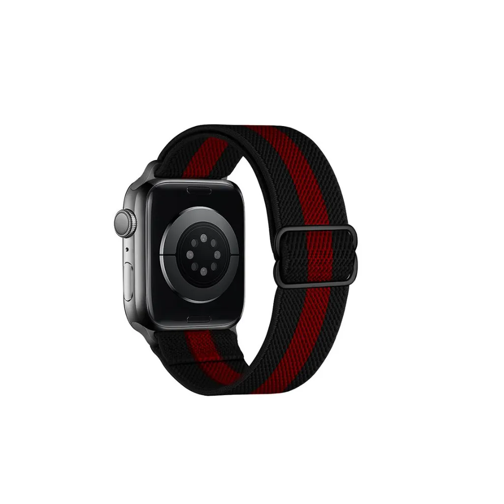 [10014699] HOCO Apple Watch 38/ 40/ 41  mm Fashion Series Elastic Nylon Strap - Black and Red