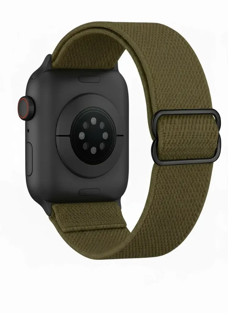 [10014709] HOCO Apple Watch 38/ 40/ 41  mm Fashion Series Elastic Nylon Strap - Dark Olive Green