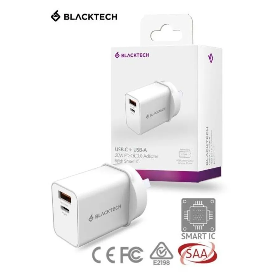 Blacktech Dual Port USB A & USB C Wall Charger