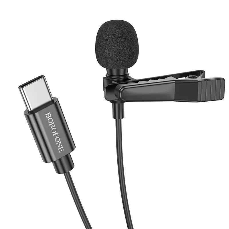 [10014028] BOROFONE BFK11 Elegant Lavalier Microphone Type-C - Black