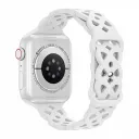 Hoco Apple Watch 42 / 44 / 45 / 49 mm. Flexible Series Rhombus Hollow Silicone Strap - White