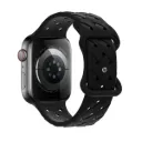 Hoco Apple Watch 42 / 44 / 45 / 49 mm. Flexible Series Bamboo Pattern Solid Color Silicone Strap - Black