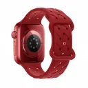 Hoco Apple Watch 42 / 44 / 45 / 49 mm. Flexible Series Bamboo Pattern Solid Color Silicone Strap - Red
