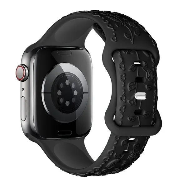 [10015847] Hoco Flexible series 3D Solid Color Silicone Strap 42/44/45/49 mm - Black