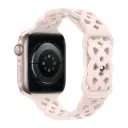 Hoco Apple Watch 42 / 44 / 45 / 49 mm. Flexible Series Rhombus Hollow Silicone Strap - Powder Sand Pink