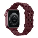 Hoco Apple Watch 42 / 44 / 45 / 49 mm. Flexible Series Rhombus Hollow Silicone Strap - Red Wine