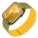 Hoco Apple Watch Flexible Series Buckle Free Magnetic Silicone Strap 42/44/45/49 mm - Army Green With Bright Yellow