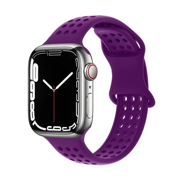 [10014794] Hoco Apple Watch 38 / 40 / 41 mm. Flexible Series Honeycomb Silicone Strap - Dark Purple