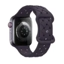 Hoco Apple Watch 38 / 40 / 41 mm. Flexible Series Bamboo Pattern Solid Color Silicone Strap - Black