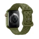 Hoco Apple Watch 38 / 40 / 41 mm. Flexible Series Bamboo Pattern Solid Color Silicone Strap - Olive Green