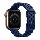 Hoco Apple Watch 38 / 40 / 41 mm. Flexible Series Rhombus Hollow Silicone Strap - Dark Blue
