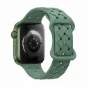 Hoco Apple Watch 38 / 40 / 41 mm. Flexible Series Bamboo Pattern Solid Color Silicone Strap - Pine Green